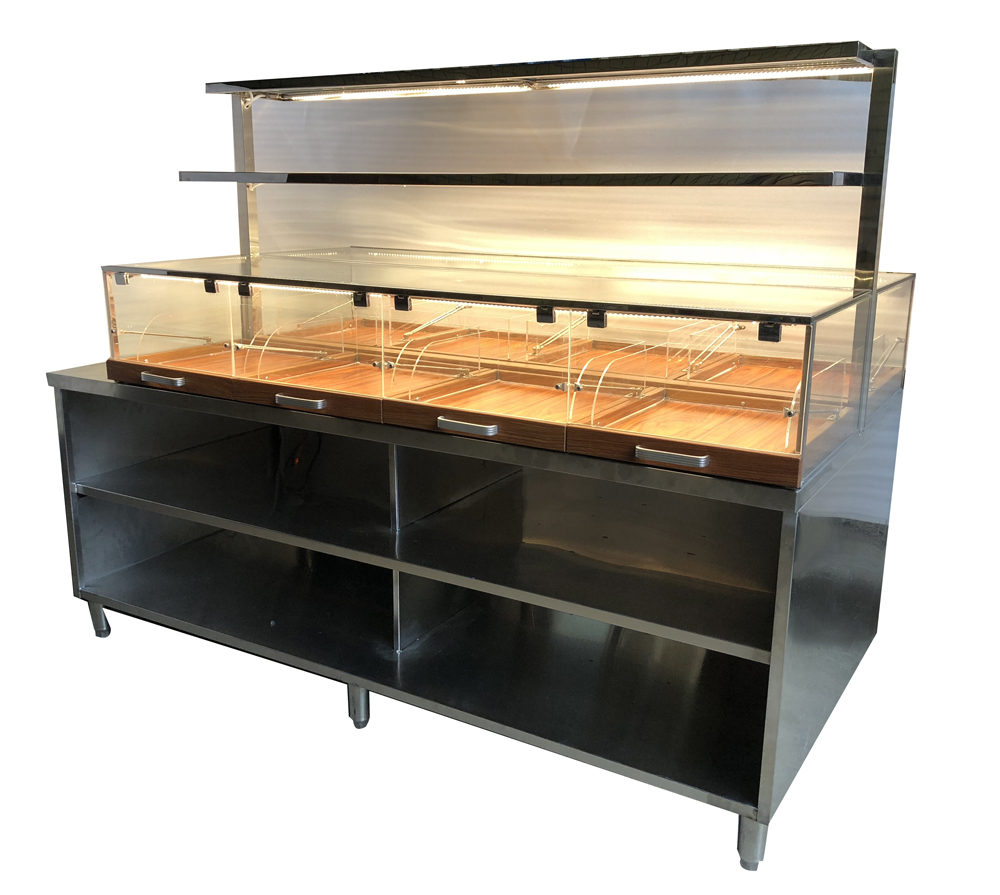 Double acrylic bread display cabinet XID-HK