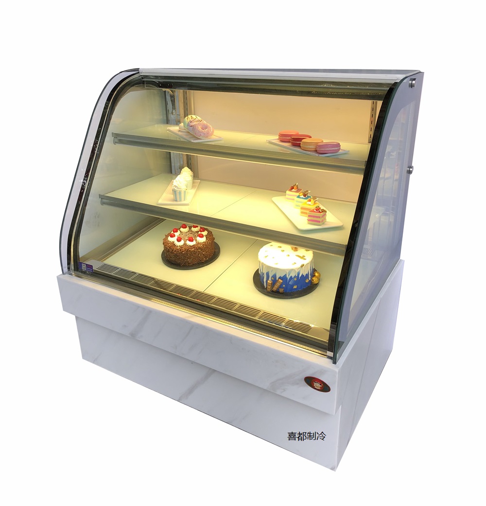 New double R curved glass cake freezerXID-XSR