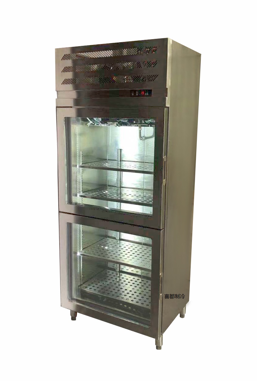 Stainless steel double glass door freezerXID-GGP